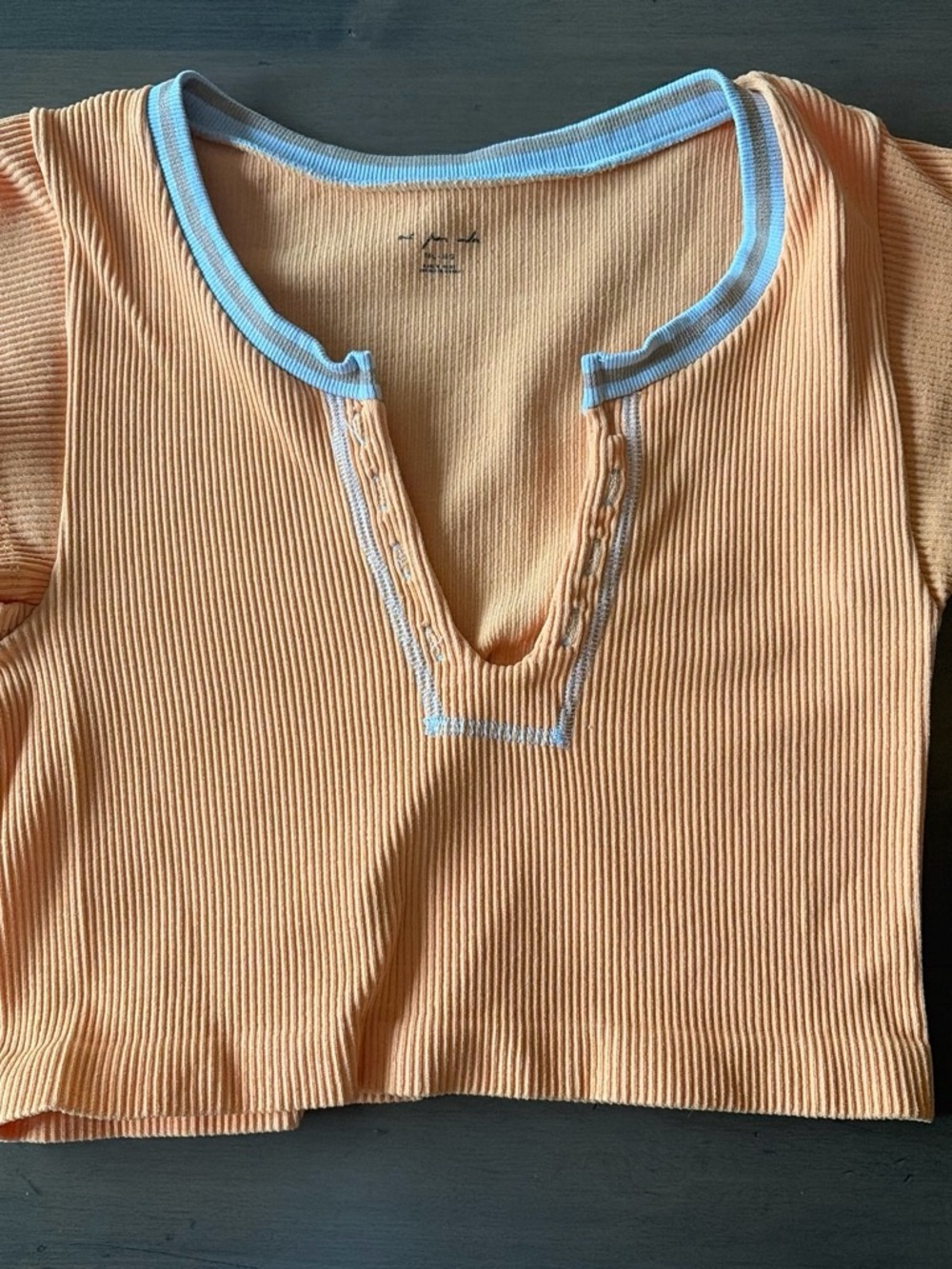 Urban outfitters Ribbed Peach Contrast-Trim Women’s Top